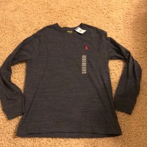 Gray long sleeve POLO shirt